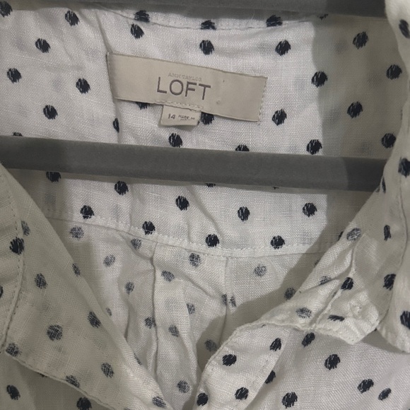 LOFT Linen Polka Dot Sleeveless Dress - Picture 5 of 5